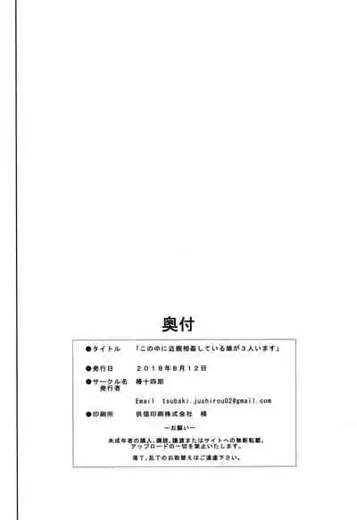 Kono Naka ni Kinshin Soukan Shiteiru Musume ga 3-nin Imasu #1