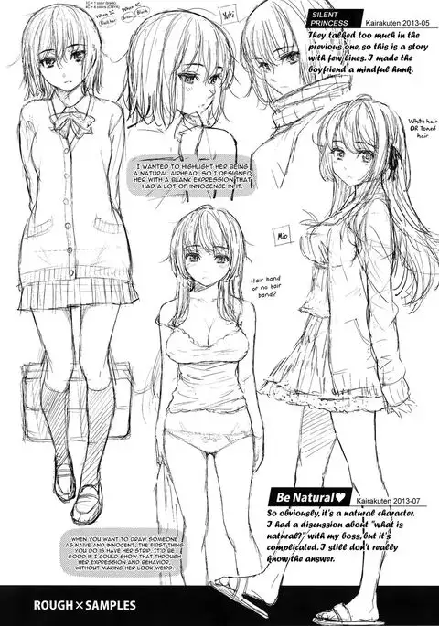 Renai Sample Character Roughs - MelonBooks Limited Booklet