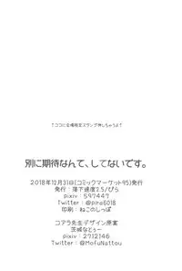 (C95) [Rakka Sokudo 2.5 (Pira)] Betsu ni Kitai nante, Shitenai desu.