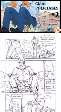[Gakuranman/Chijimetaro] Giant Policeman - Free version (giant male comic)