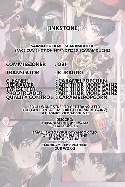 [Inkstone] Saimin Bukkake Scaramouche (Face Cumshot on hypnotized Scaramouche) [English [Kuraudo]
